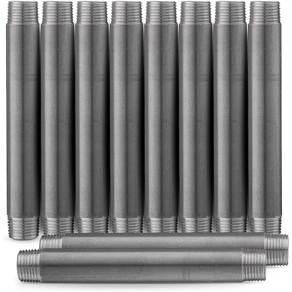 Ironwerks Designs 1/2" x 10" Decorative Black Iron Pipe Nipple, 10PK BLK-1/2x10-10 - main